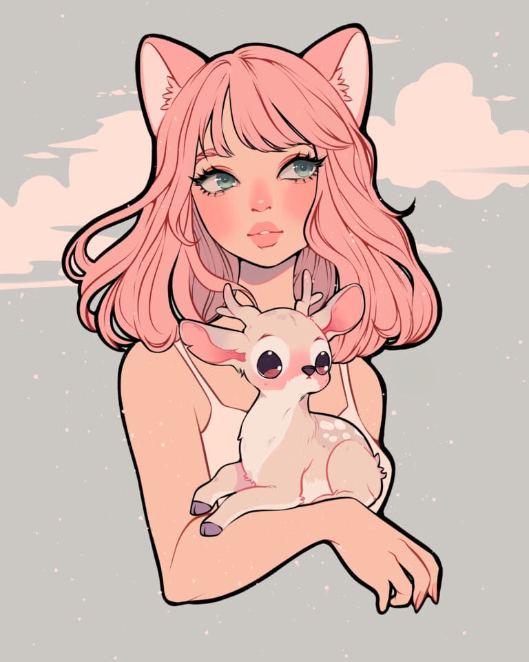 Girl with Fawn