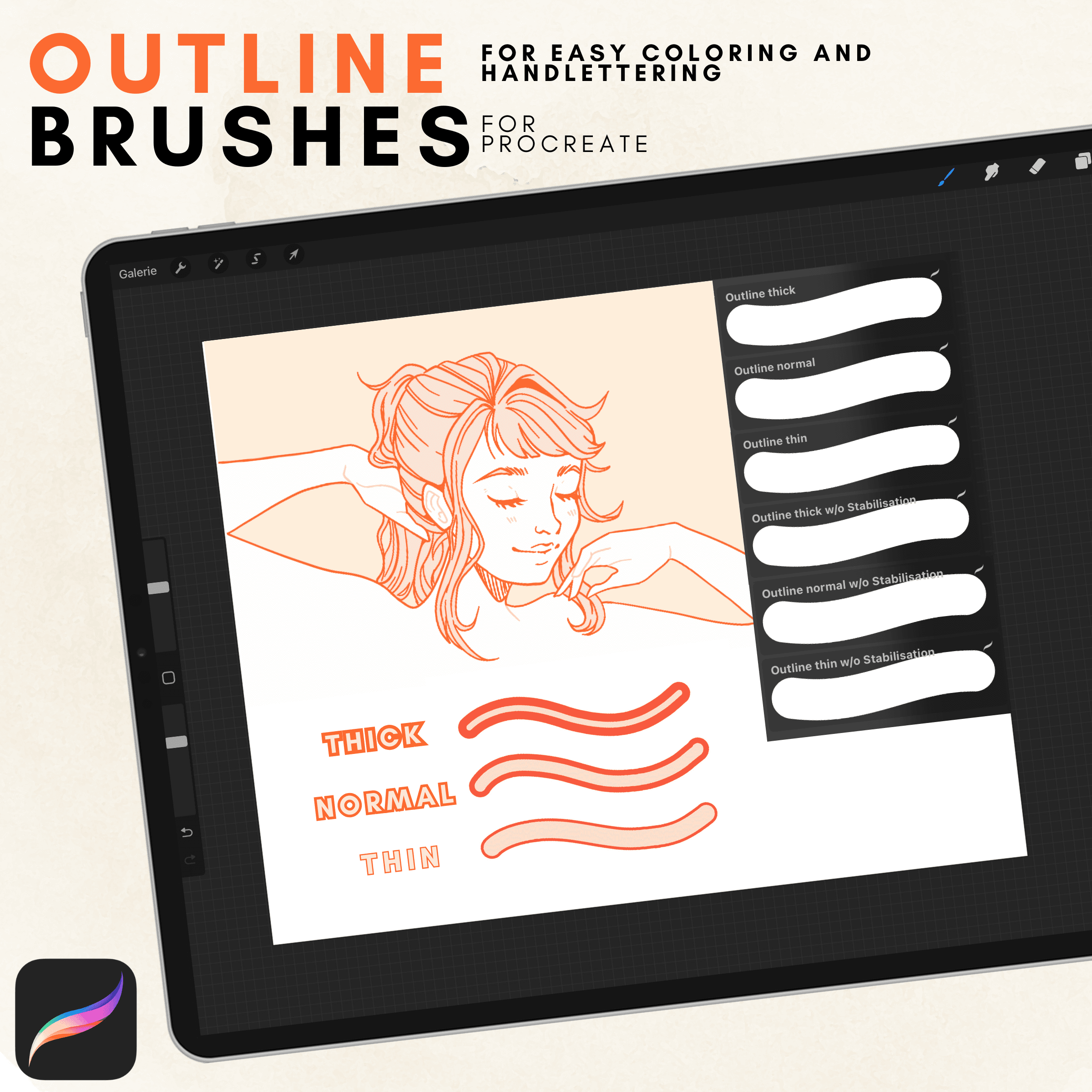 Free Procreate Outline Brushes